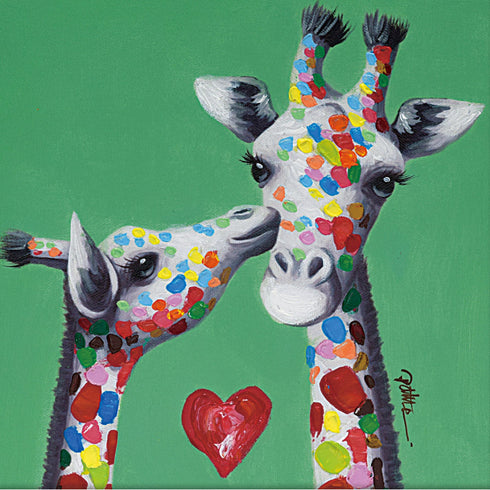 オイルペイントアート キスジラフ 33×33cm.|s3